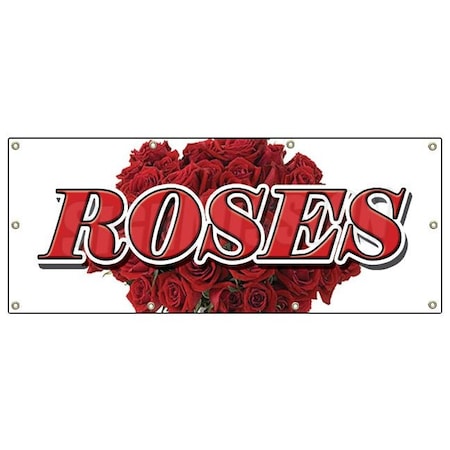 Signmission ROSES BANNER SIGN red rose flowers flower shop signs florist B-96 Roses